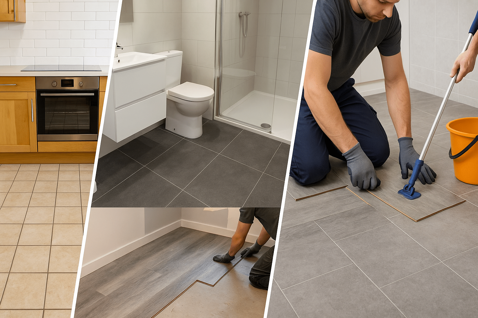 rénovation de sol cuisine salle de bain Paris pose de carrelage