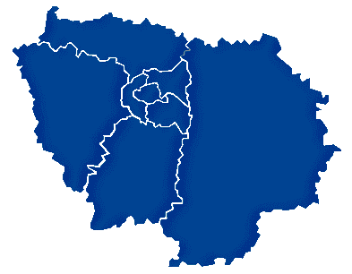 Carte des départements d’Île-de-France – Zones d’intervention OptimusClean