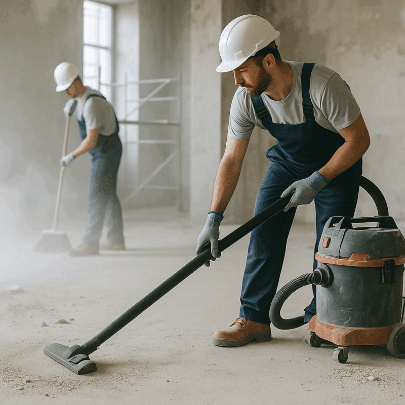 Nettoyage fin de chantier des vitres et encadrements après une rénovation intérieure