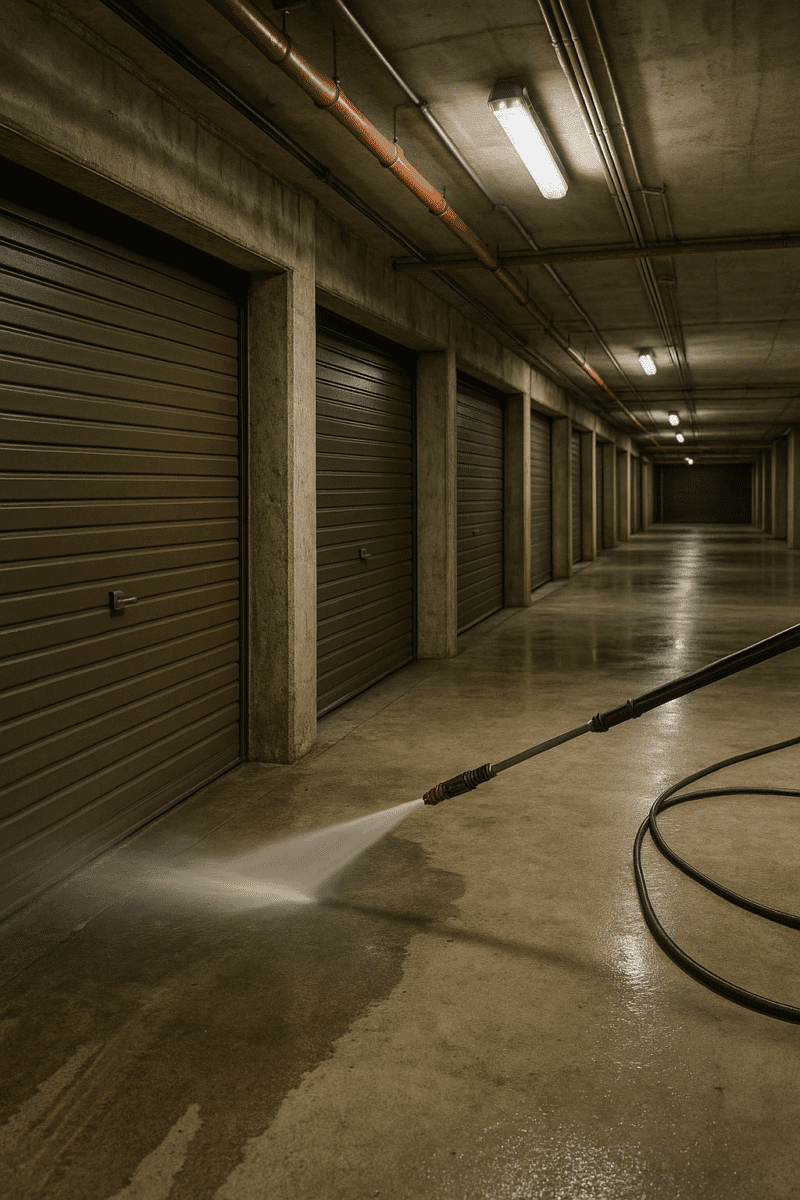 nettoyage de parking à Paris nettoyage des portes de garages et box au jet haute pression